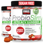 Force Factor ProbioSlim Apple Cider Vinegar Gummies | Keto ACV Gummies with Probiotics & Prebiotics to Support Digestion & Metabolism, Organic, Apple Flavor, 240 Gummies