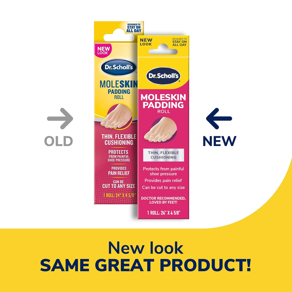 Buy now Dr. Scholl's Moleskin Padding ROLL, 1 roll // Thin, Flexible Cushioning & Pain Relief - Cut to Any Size - Doctor Recommended - 24 Inches X 4 5/8 Inches at indiglob india