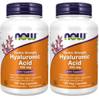 NOW Foods Supplements, Hyaluronic Acid 100 mg, Double Strength with L-Proline, Alpha Lipoic Acid and Grape Seed Extract, 60 Veg Capsules