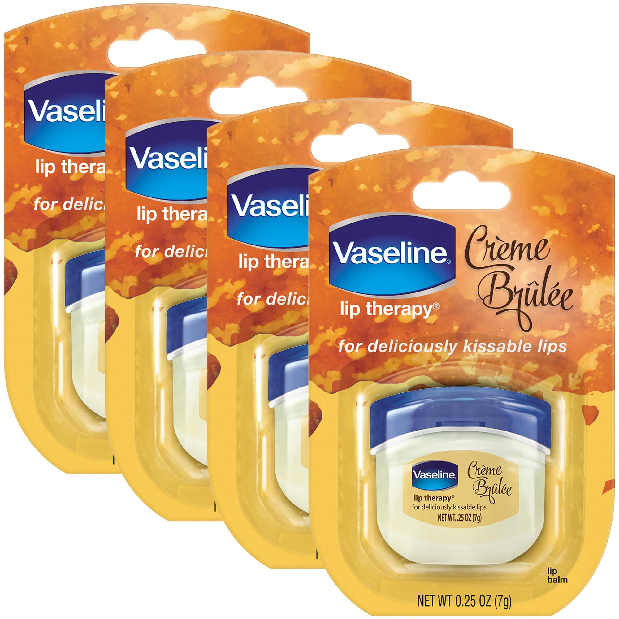 Buy now Vaseline Lip Balm for Instantly Soft Smooth Lips Crème Brûlée Lip Balm Locks In Moisture to Improve Hydration 0.25 oz at indiglob india