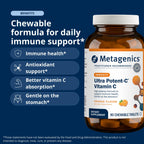 Metagenics Ultra Potent-C Chewable, Natural Orange Blast Flavor, 90 Tablets