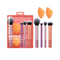 Real Techniques 6 Piece Everyday Essentials Makeup Brush Set, Includes 4 Brushes & 2 Makeup Sponges for Foundation, Blush, Bronzer, Contour, Eyeshadow & Powder, Travel Gift Set, Cruelty-Free & Vegan
