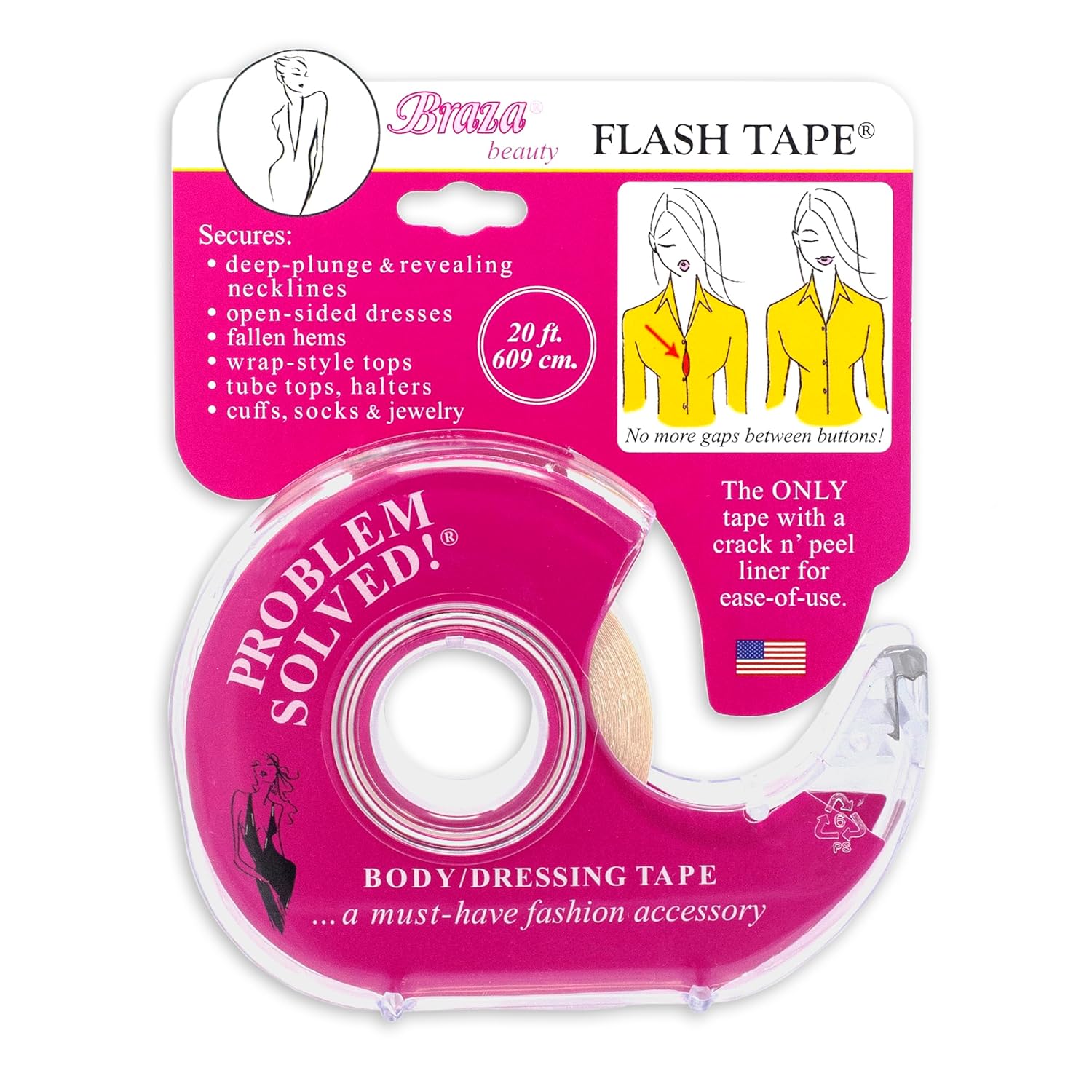 Buy now Braza Flash Tape - Double Sided Clear Adhesive Clothing, Fabric and Body Tape - 60 ft 1 Count at indiglob india