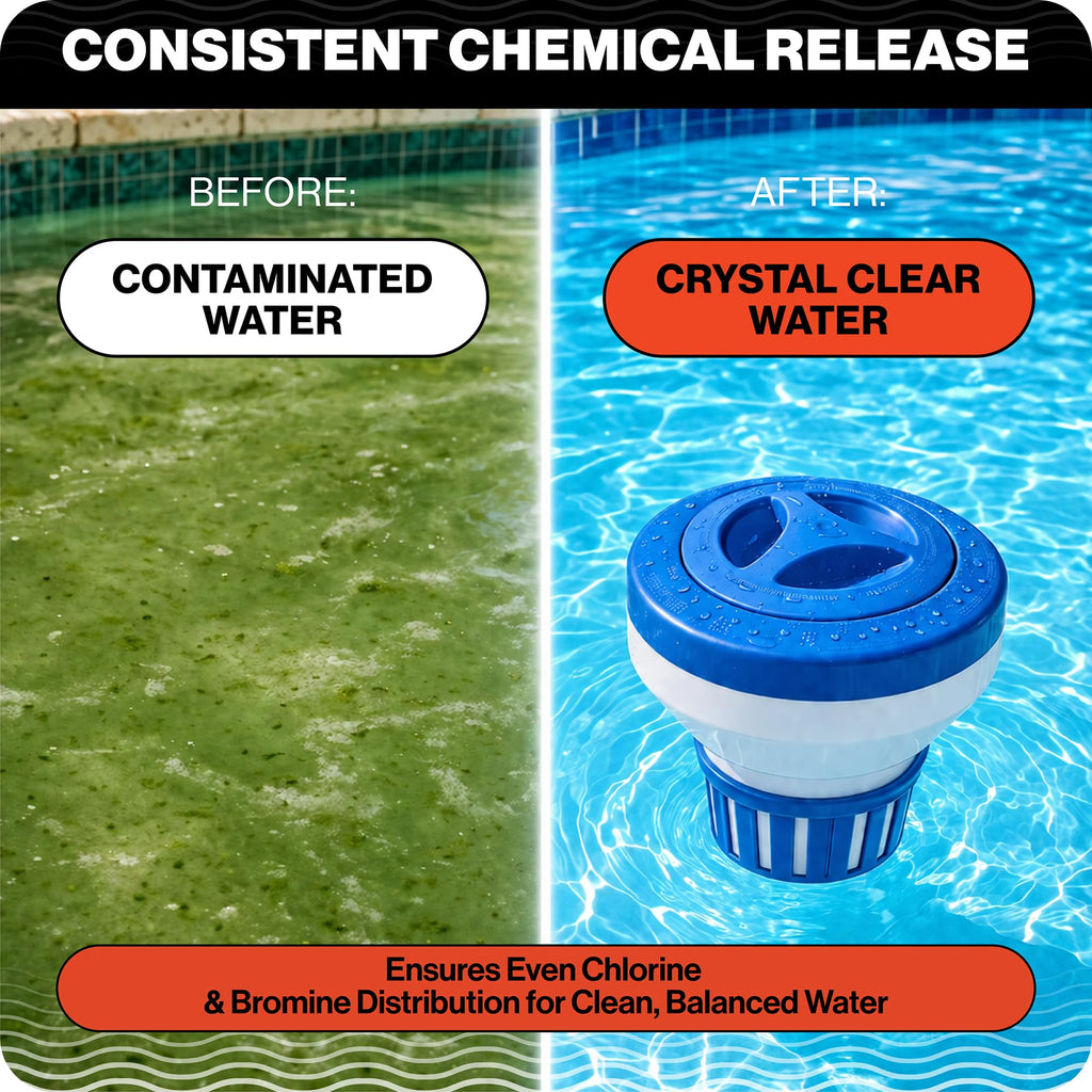 Swimables 3" Chlorine Tablet Floater, Pool Chlorine Floater for 3 Inch Tablets, Floating Dispenser & Pool Chlorine Dispenser, Adjustable Chlorine Floater for Pool, Hot Tub Chlorine Floater & Spas