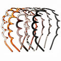 5 Pcs Zig Zag Headbands for Women, Non Slip Plastic Wavy Headband with Teeth, Flexible Comb Hair Bands for Thick Curly Thin Hair, Retro 90s Y2K Hair Accessories Set