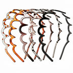 5 Pcs Zig Zag Headbands for Women, Non Slip Plastic Wavy Headband with Teeth, Flexible Comb Hair Bands for Thick Curly Thin Hair, Retro 90s Y2K Hair Accessories Set