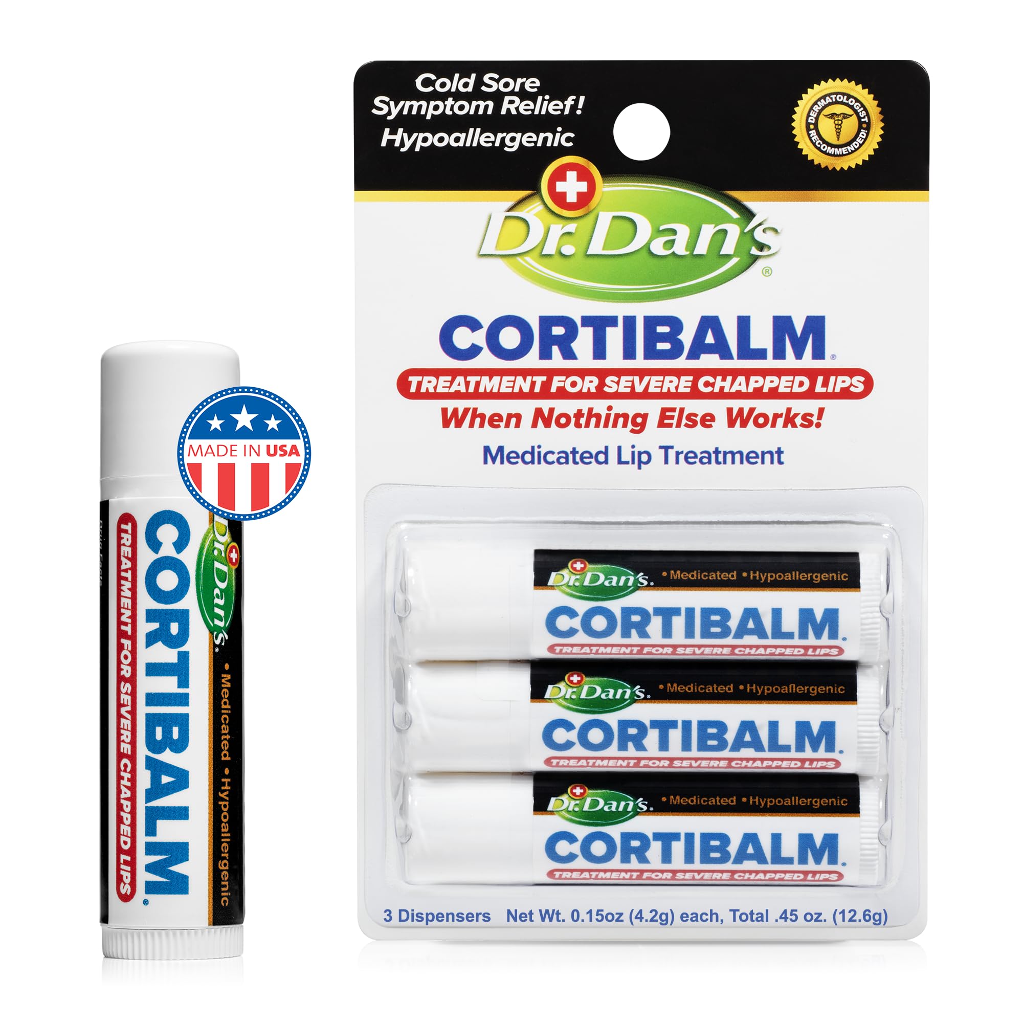 Buy now Dr. Dan's Cortibalm-5 pack- for Dry Cracked Lips Healing Lip Balm for Severely Chapped Lips - Designed for Men, Women and Children at indiglob india
