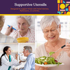 Buy now Special Supplies Adaptive Utensils (5-Piece Kitchen Set) Wide, Non-Weighted, Non-Slip Handles for Hand Tremors, Arthritis, Parkinsonâ€™s or Elderly Use (Black) at indiglob india