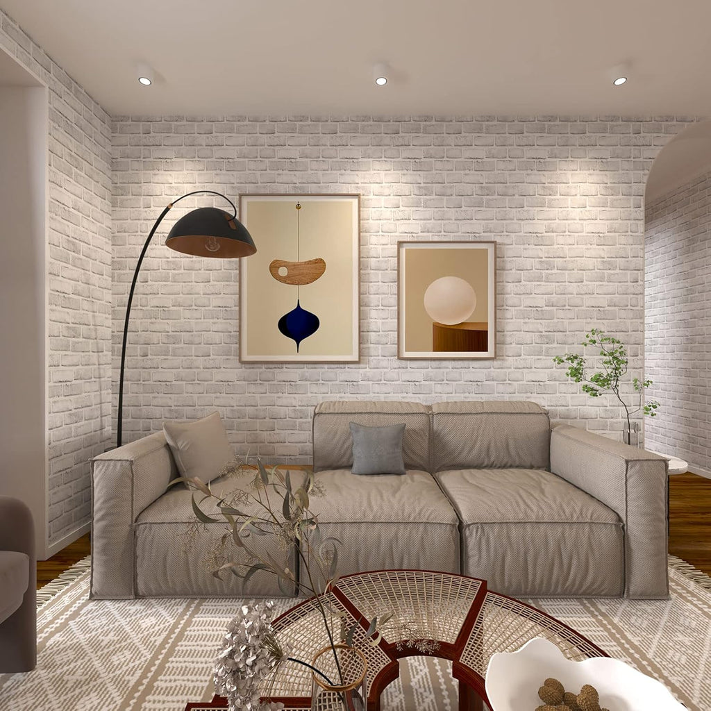 Buy now Cohoo Home Brick Wallpaper Peel and Stick Contact Paper 120inL 18inW Faux 3D Brick Contact Paper for Walls White Gray Grey Self Adhesive Removable Wallpaper Backsplash Bedroom Wall Sticky Waterproof at indiglob india