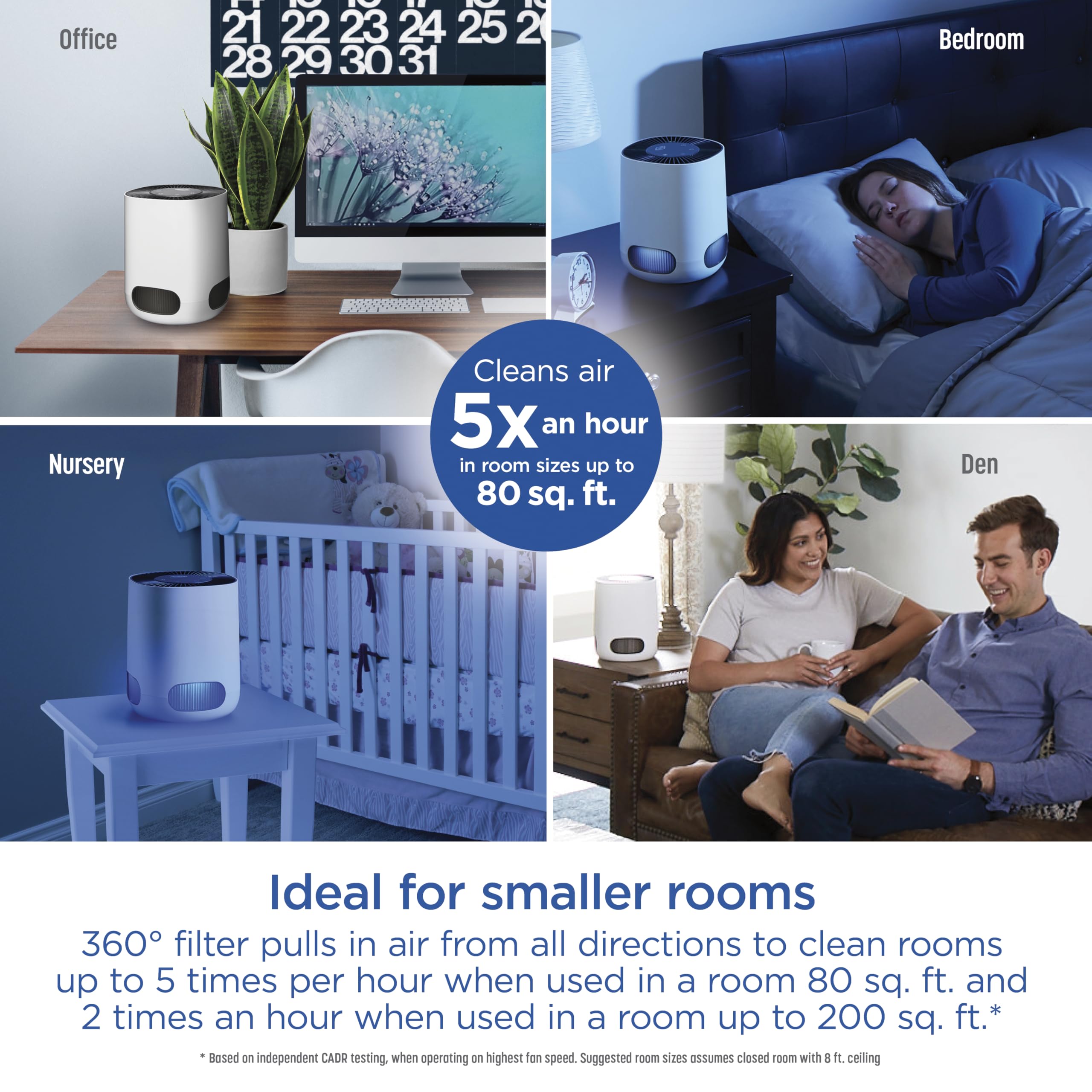 Buy now Clorox Air Purifiers for Bedroom Home, True HEPA Filter, Small Rooms Up to 200 Sq Ft, Removes 99.9% of Mold, Viruses, Wildfire Smoke, Allergens, Pet Allergies, Dust, AUTO Mode, Whisper Quiet at indiglob india