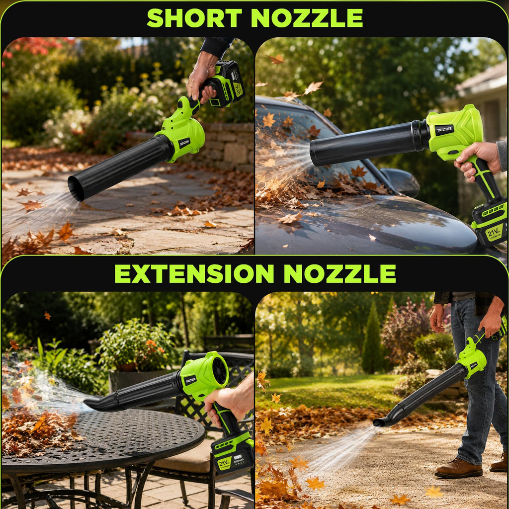Cordless Leaf Blower Lightweight Handheld Blowers for Lawn Care, Green