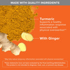 Turmeric Curcumin with Black Pepper & Ginger, 2400mg Turmeric Extract with 95% Curcuminoids, Extra Strength Supplement,