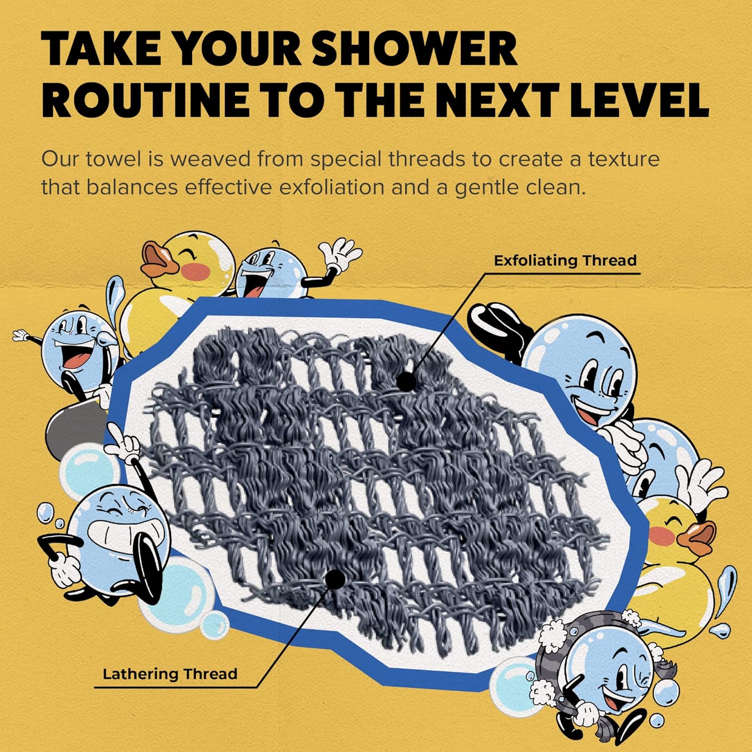 Buy now GOSHI Exfoliating Shower Towel - Rip-Resistant Exfoliating Washcloth for All Skin Types - Made in Japan at indiglob india
