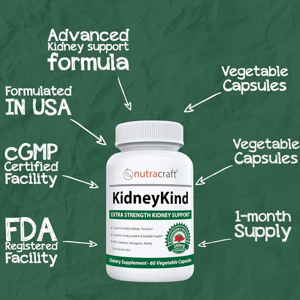 Buy now Nutracraft KidneyKind #1 Kidney Support and Detox Supplement | Kidney Cleanse for Bladder & Urinary Health | Buchu, Juniper, Uva Ursi, Cranberry, Nettle Leaf & More | 60 Vege Capsules at indiglob india