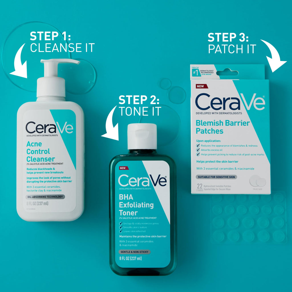 CeraVe Hydrocolloid Blemish Patches, Pimple Patches for Face, 22ct | Absorbs Oil with Niacinamide and Ceramides, Ultra-Thin Acne Patches That Blend Into All Skin Tones, For Sensitive Skin
