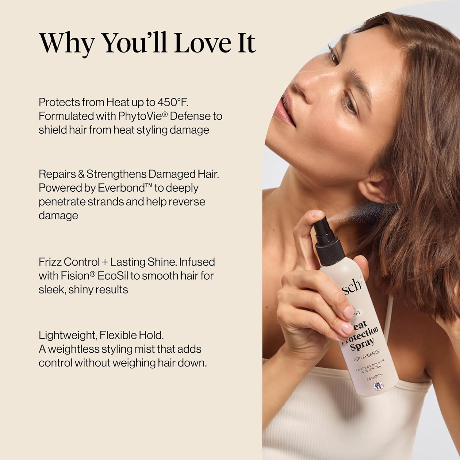 Buy now Kitsch Heat Protection Spray for Hair â€“ Heat Protectant for Hair with Argan Oil â€“ Styling Hair Spray for Frizz Control, Shine & Damage Protection â€“ Protects Strands | Ideal Gifts for Women â€“ 6.8oz at indiglob india