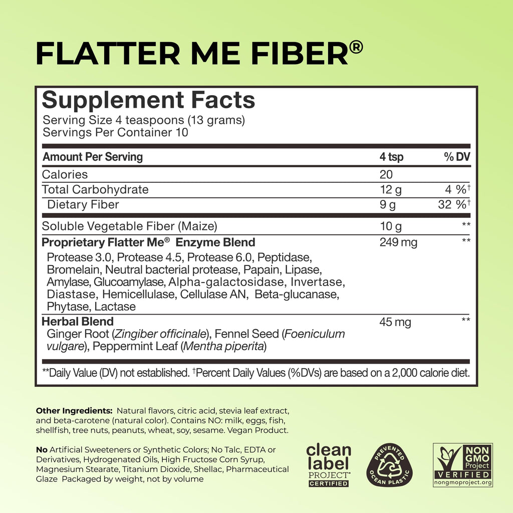 HUM Flatter Me Fiber Pineapple Passion Fruit Fiber Powder, 10 Servings | Prebiotics, Digestive Enzymes, Digestive & Gut Health Support for Women & Men, Vegan, Non-GMO