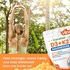 VEV Corefeel Vitamin D3 K2 10,000 IU Magnesium Supplement, 300 Softgels | Vitamin K2 as MK-7, Coconut Oil, Magnesium Glycinate & Malate, Zinc Citrate