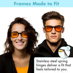 Buy now Orange Blue Light Blocking Glasses for Better Sleep - 99.5% Premium Acetate Orange Computer Migraine Glasses for Women & Men - Amber Gaming Glasses - Blue Light Blockers Gamer Glasses for Eye Strain at indiglob india