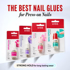 Kiss PowerFlex Nail Glue for Press Ons, Brush-On Applicator for Kits, Tips & Wraps, 0.17 oz, Ultra Hold, Fast Drying Adhesive, Instantly Repairs Cracks, Splits & Breaks, Seamless, Gap-Free Bond