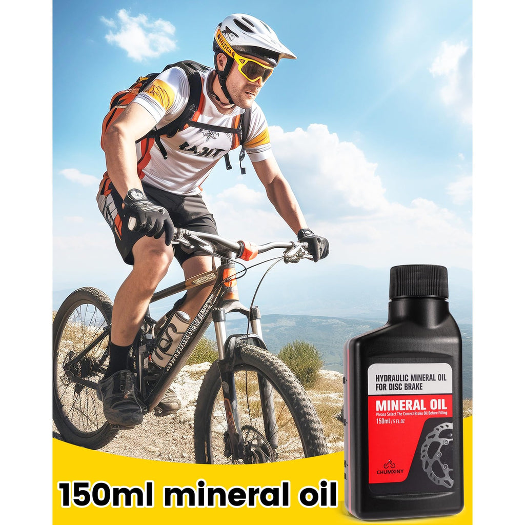 CHUMXINY Brake Bleed Kit for Shimano, TEKTRO, TRP Hydraulic Disc Brakes. Bicycle Hydraulic Brake Bleed Kit Includes Brass Connector, 150ML Mineral Oil Brake Fluid