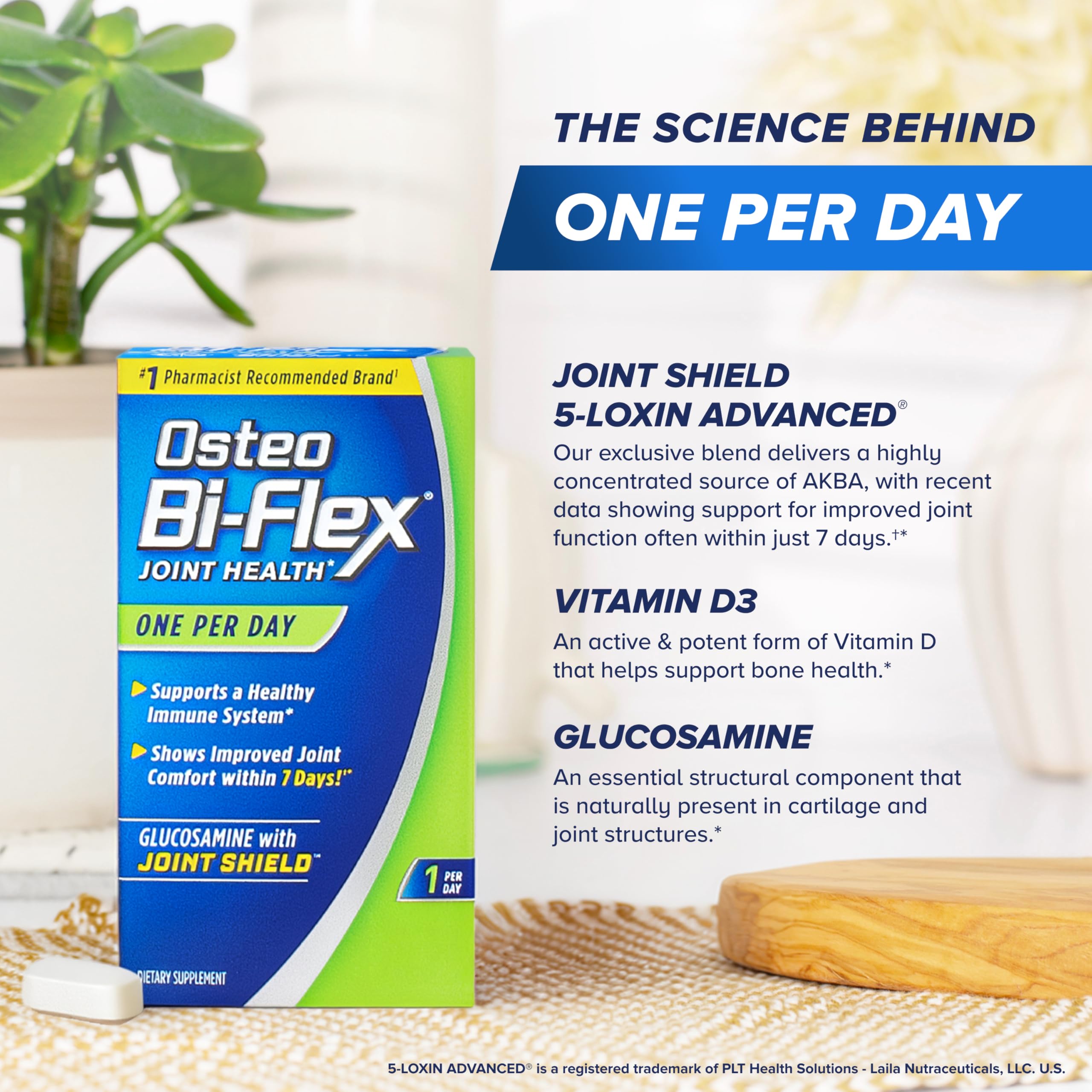 Osteo Bi-Flex One Per Day Vitamin D Supplement, 60 Coated Tablets | Improve Joint Function, Support Bone and Immune Health