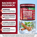 Clean Nutra Berberine and Ceylon Cinnamon Supplement Bitter Melon Glucomannan Gymnema Sylvestre Chromium Moringa Milk Thistle Turmeric Apple Cider Vinegar Digestive Enzymes Inositol Pills 90 Capsules