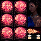Teenitor 6 Colors Glow in The Dark Glitter Gel, Face Glitter Gel, Body Glitter Hair Glitter for Carnival Makeup UV Black Light Party Cheer Raves Festivals
