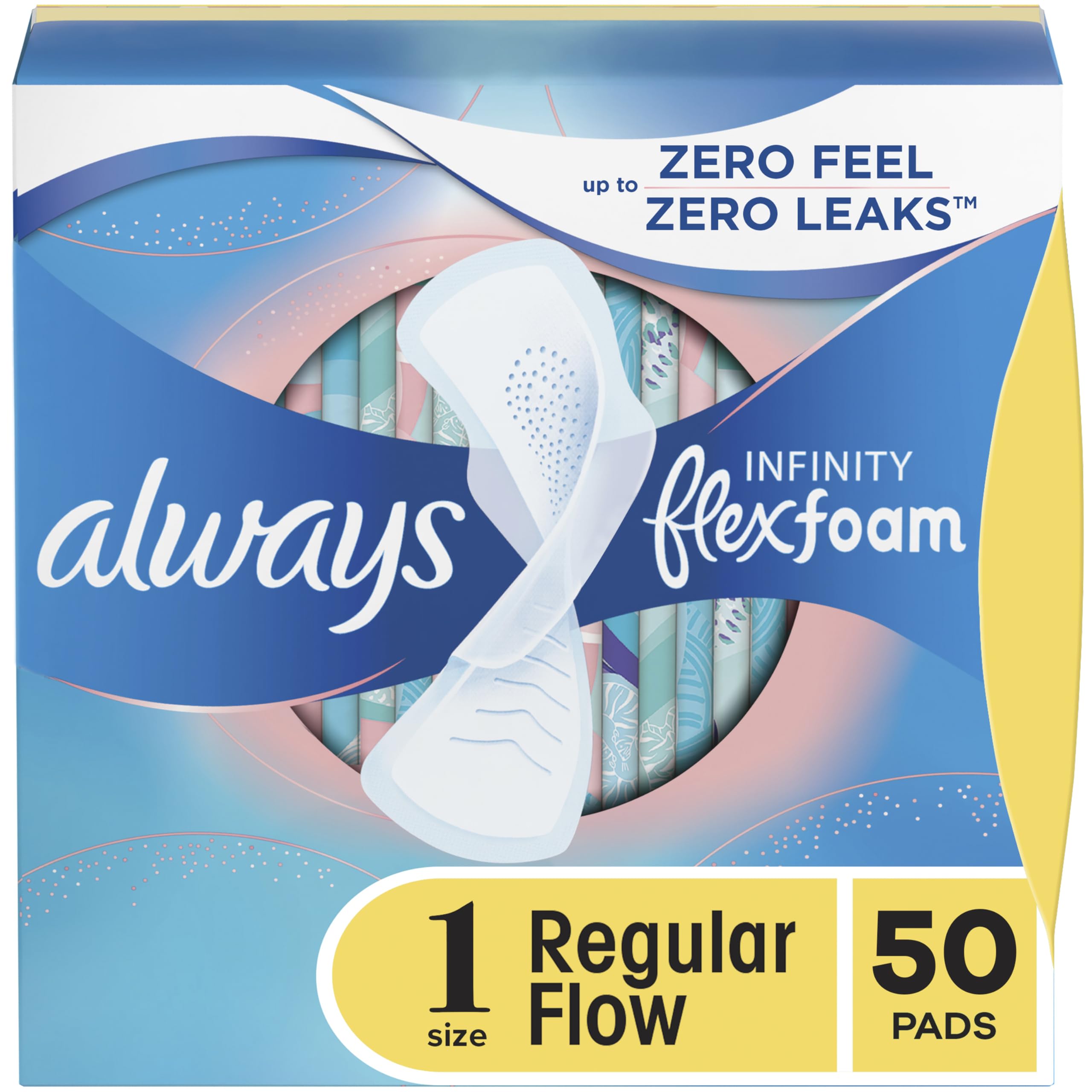 Buy now Always Pads Size 1 Infinity with Flex Foam 18 Count (Pack of 3) Size 1 50 at indiglob india