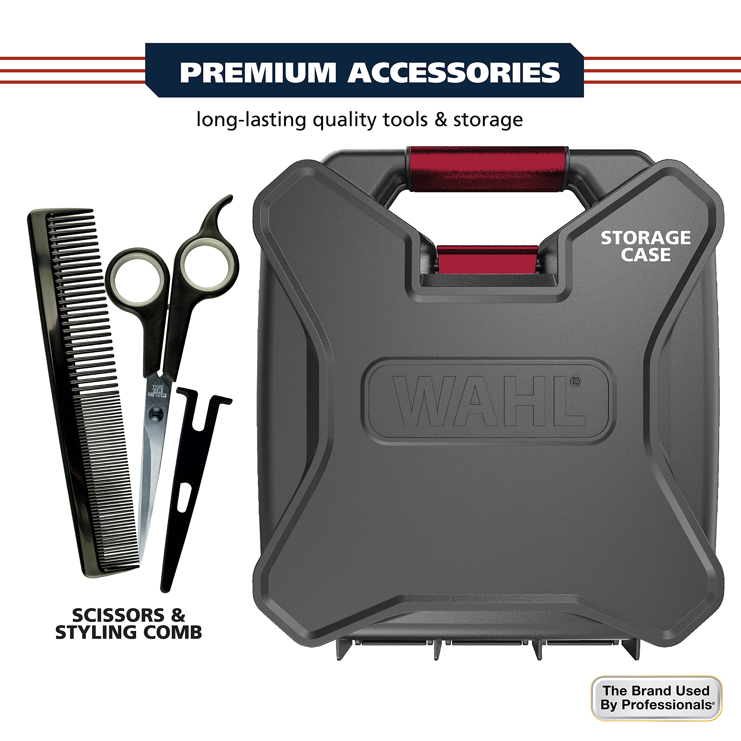Buy now Wahl USA Pro Ultra Quiet High Torque Corded Hair Clipper for Ultra Quiet Operation and Cooler Operating Temperatures, Metal Housing with Bonus Hair Clipping Guard Caddy - Model 3000097 at indiglob india