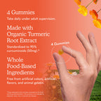 Garden of Life Organics Turmeric Inflammatory Response Gummy - 120 Real Fruit Gummies for Kids & Adults, 50Mg Curcumin (95% Curcuminoids), No Added Sugar, Organic, Non-GMO, Vegan & Gluten Free