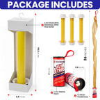 Fly Stick Sticky Fly Traps for Indoors Outdoor 4pk with 12 Ribbons. Non-Toxic Super Sticky Hanging Flies Catcher Paper Tape Strips for Home. Catches all bugs and gnats. Indoor House Flying Insect Trap