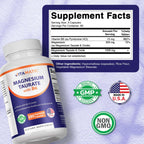 Vitamatic Magnesium Taurate 1500mg per Serving - 180 Vegetarian Capsules (Provides 300 mg of Elemental Magnesium) - Added B6 for Maximum Absorption - Supports Muscle, Joint, and Heart Health*