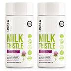 Uvola Milk Thistle Liver Detox - 100% Natural Vegan Support - 60 Capsules | Official Brand, Silymarin, 8 In 1 Blend, Non-GMO, Gluten-Free, Soy-Free, Antioxidant Support, Health Detox