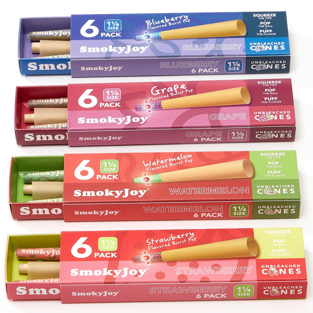 Flavored Cones Rolling Papers, 1 1/4 Size Pop Cones, 24 Pack