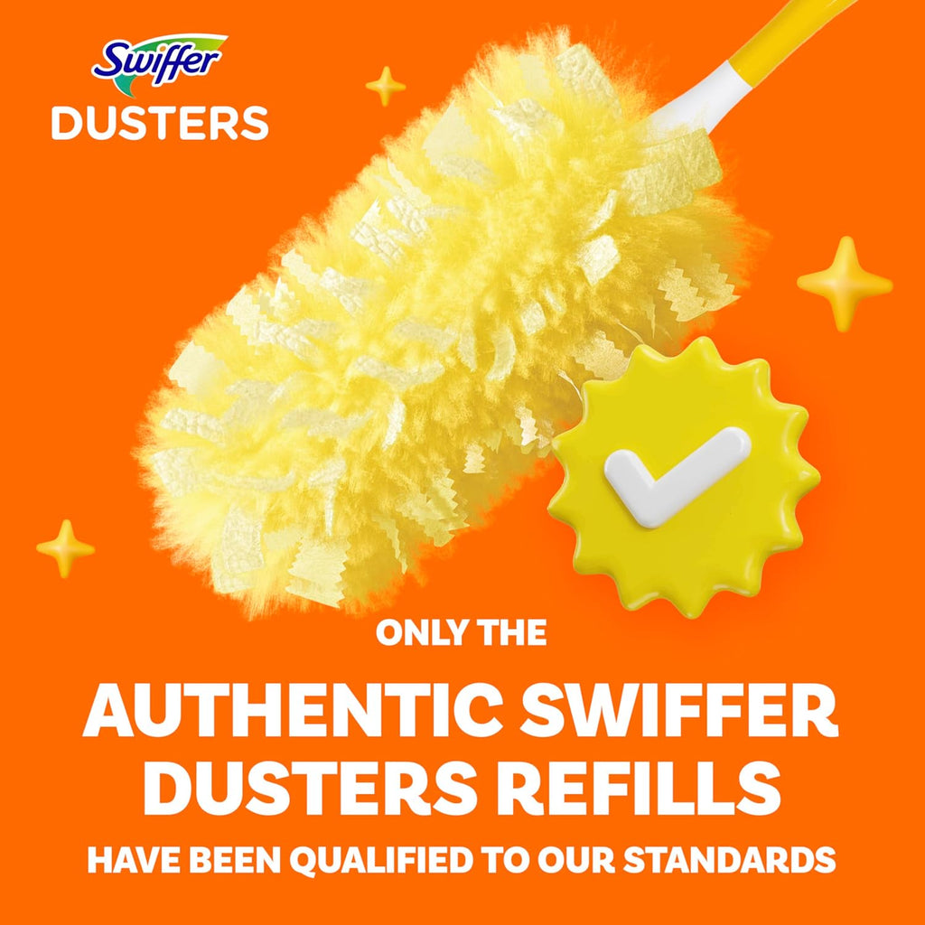 Buy now Swiffer Dusters Refill for Cleaning, Feather & Microfiber Duster Disposable Alternative, For Dusting Furniture, Blinds, Ceiling Fans, Walls, Helps Remove Allergens, Heavy Duty, Unscented, 11ct at indiglob india