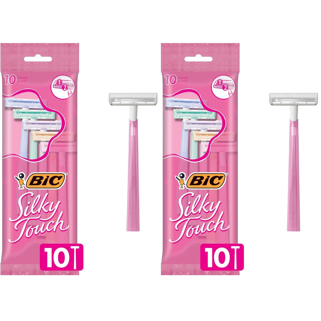 BIC Silky Touch Womens Disposable Razors, 2-Blade, Travel Covers, 40-Pack