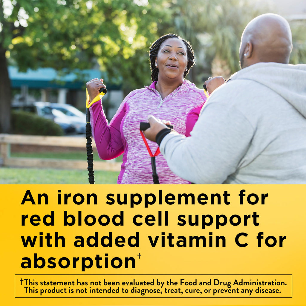 Nature Made Iron 18 mg per Serving Gummies with Vitamin C, 60 Gummies | Iron Supplement for Red Blood Cell Support, Vitamin C Helps with Iron Absorption, Raspberry Flavor, 30 Day Supply