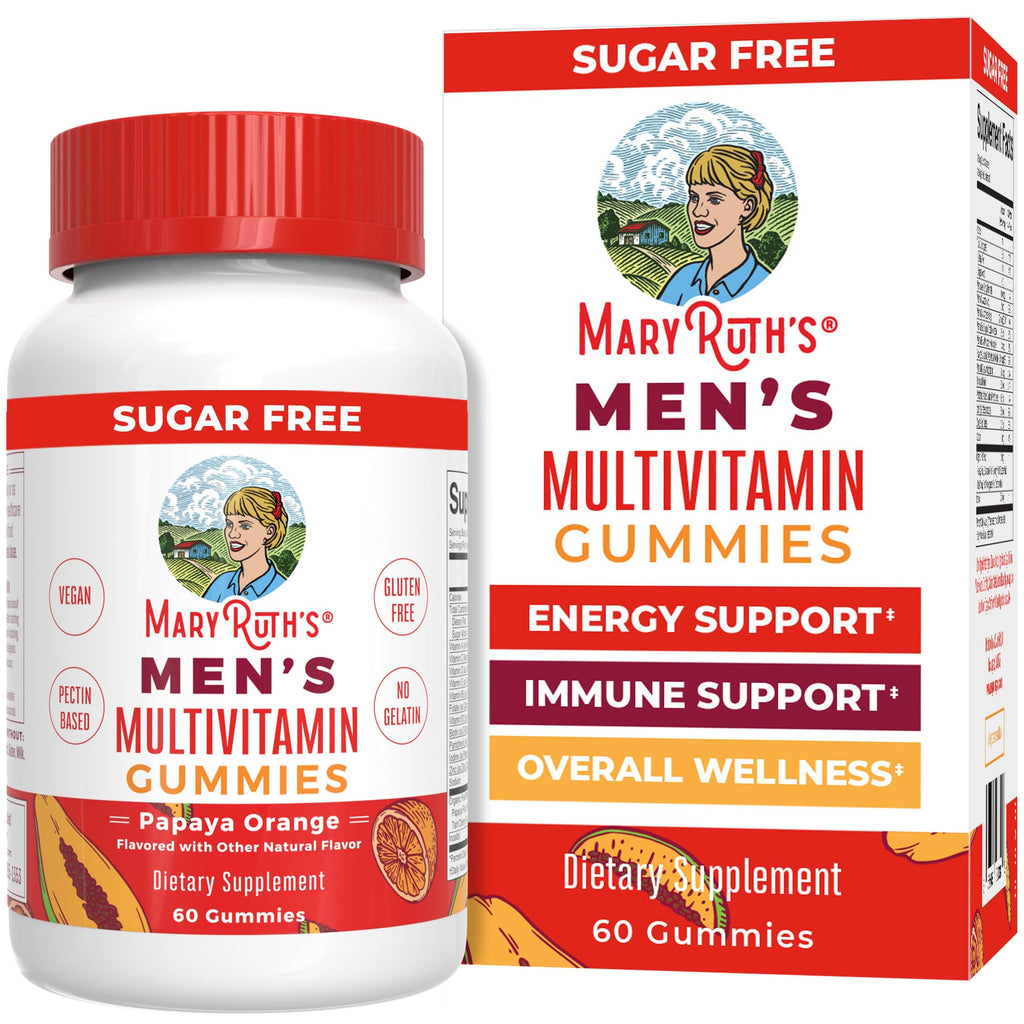 MARYRUTH'S Organic Men's Multivitamin Gummies, Vegan, Non-GMO, 60 Count | USDA, Vegan, Daily Multivitamins for Immune Support, Non-GMO, Gluten Free, 60 Count