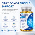 Calcium AKG Supplement 2000mg - 150 Softgels with Vitamin D3 & K2 Softgels for Women & Men │ High Absorption│Calcium Supplements with Magnesium Glycinate, Boron, Probiotics & Vitamin C for Bone1