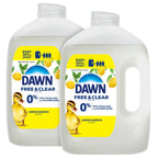 Dawn Free & Clear Refill Jug Dish Soap, Dishwashing Liquid, Tough Grease Removal, Lemon, 51.5oz (Pack of 2)