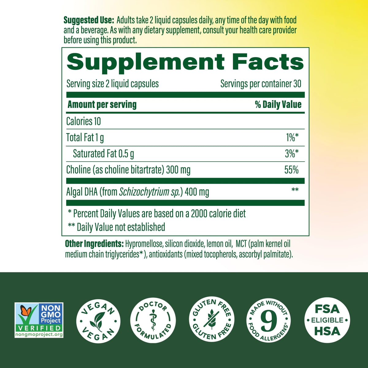 MegaFood Baby & Me 2 DHA & Choline Prenatal Vitamins, 60 Liquid Capsules