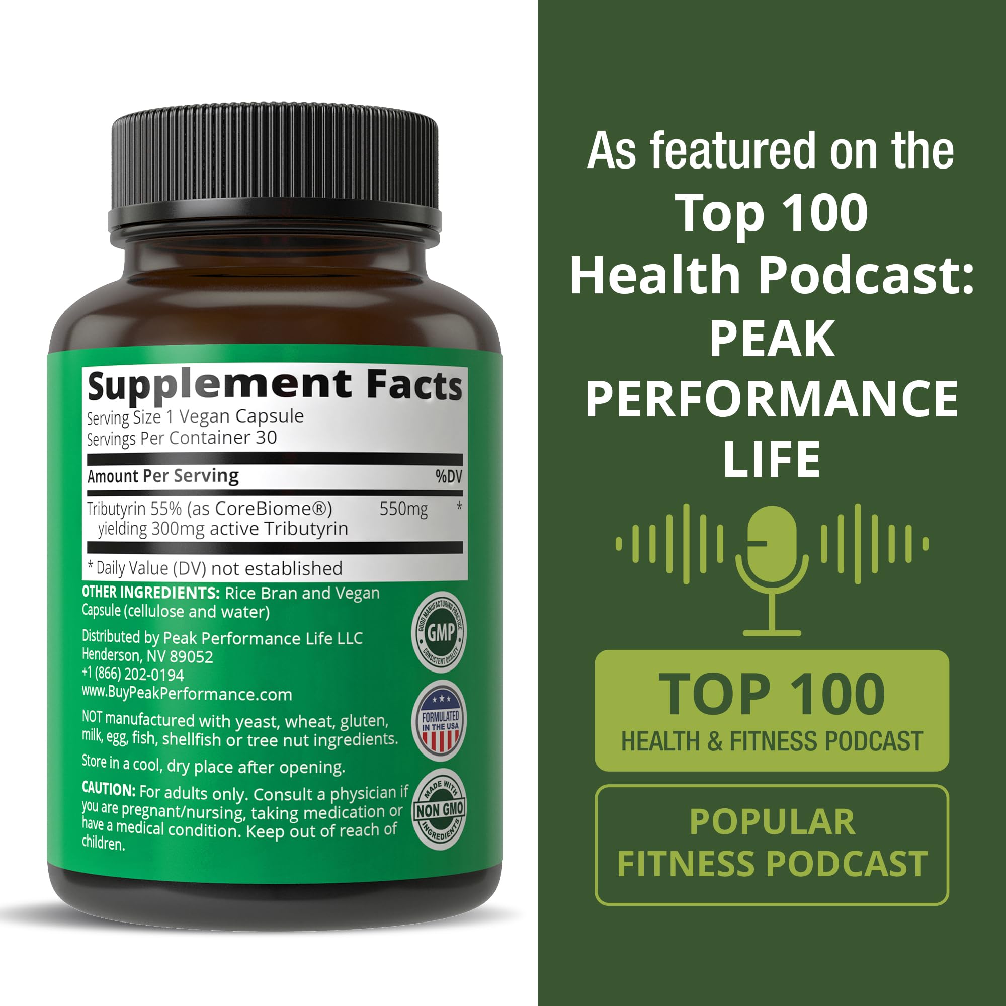 CoreBiome Tributyrin Postbiotic Supplement Clinically Tested for Gut Health | More Effective Than Sodium Butyrate Capsules. High Bioavailability Post Biotics for Digestive, Leaky Gut, Colon, Microbiome