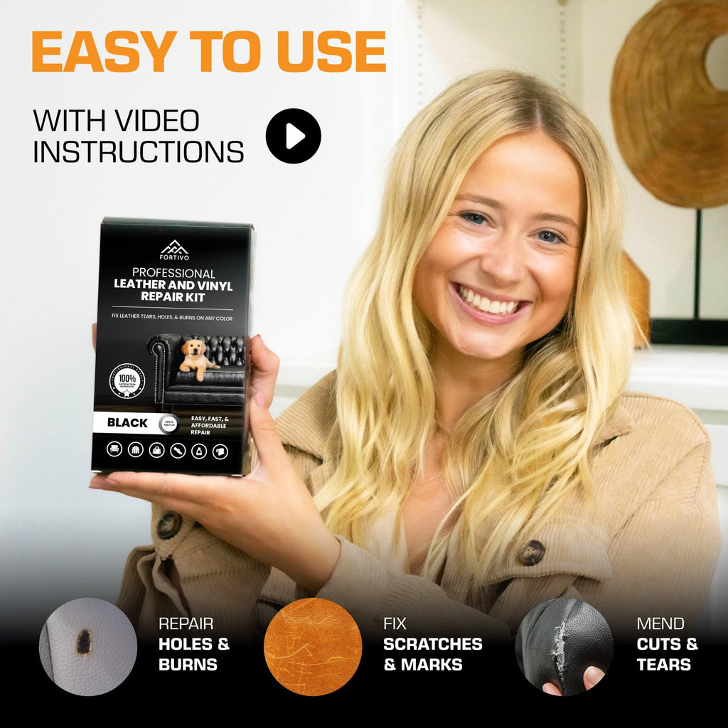 Buy now Professional Black Leather Repair Kit for Furniture, Couches, Boots, and Purses, Scratch Repair and Car Leather Restoration, All-Inclusive Vinyl Repair Kit, Quick and Easy to Use at indiglob india