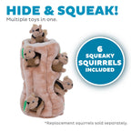 Outward Hound Hide-A-Squirrel Plush Squeaky Dog Toy, XL, 7" x 11.8"