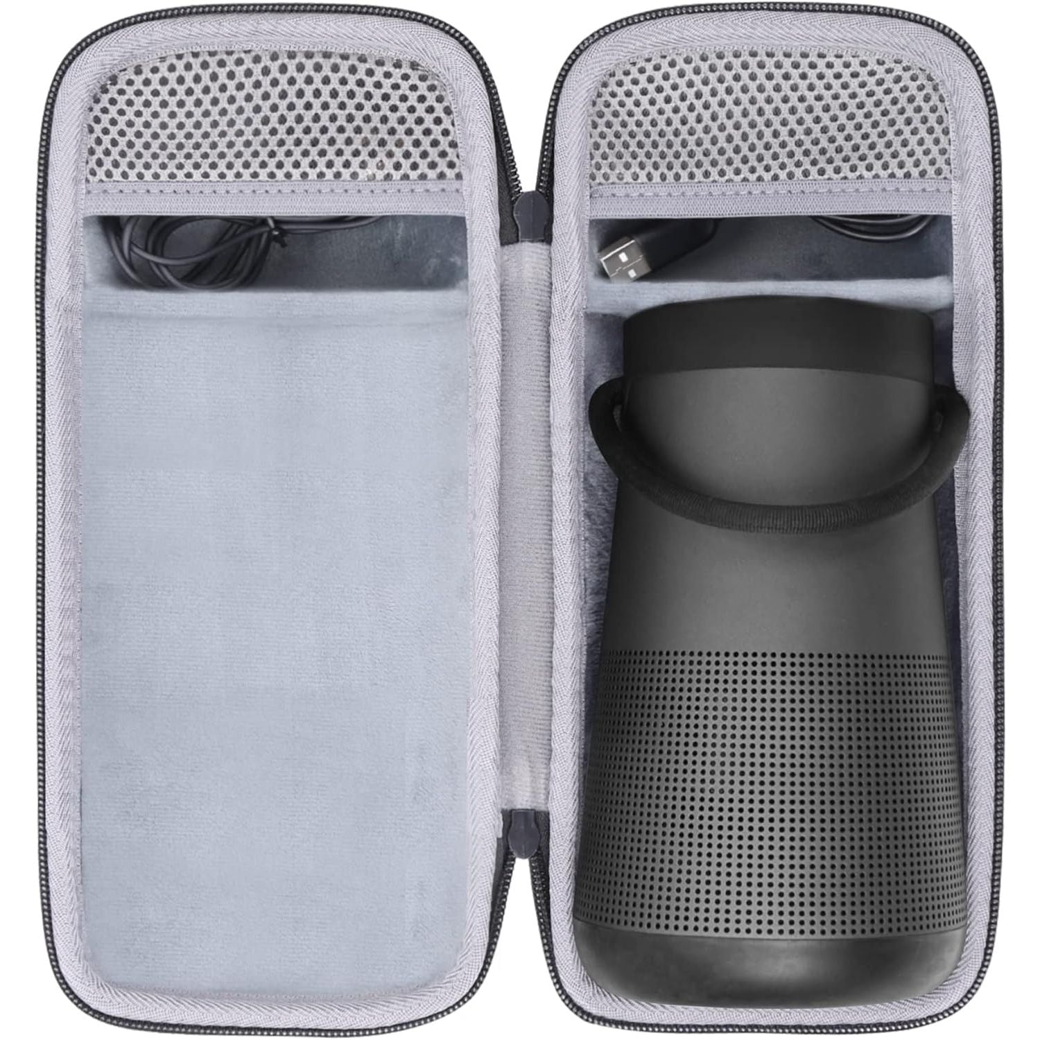 Buy now co2CREA Hard Case Replacement for Bose SoundLink Revolve Series II Portable Bluetooth Speaker, Black Case for Revolve Plus II Black Case + Inside Grey at indiglob india