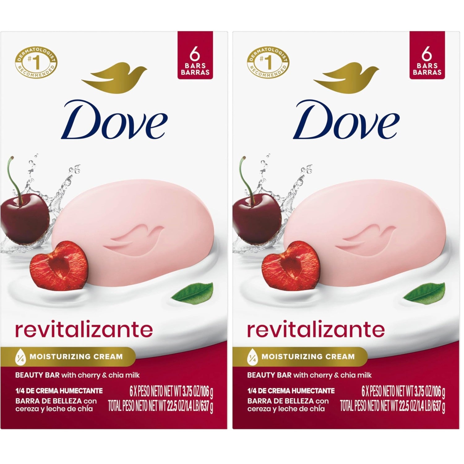 Dove Rebalancing Beauty Bar Soap 6 Count, White Peach & Rice Milk, 3.75 oz | Plant-based beauty bar with white peach and rice milk for soft, moisturized skin
