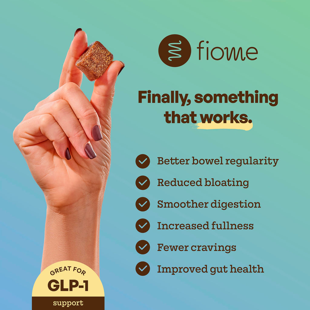 Fiome Fiber Bites, 5g Daily Fiber Supplement, Vanilla Bean, 30 Servings | Daily Fiber Bite, GLP-1 Support, All Natural Ingredients, No Added Sugar, Prebiotic Fiber, Supports Regularity and Digestion