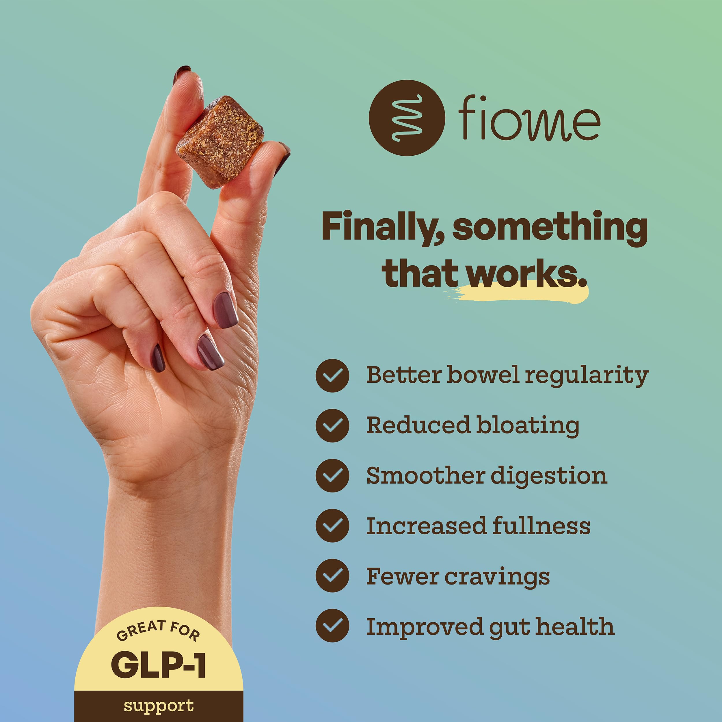 Fiome Fiber Bites, 5g Daily Fiber Supplement, Vanilla Bean, 30 Servings | Daily Fiber Bite, GLP-1 Support, All Natural Ingredients, No Added Sugar, Prebiotic Fiber, Supports Regularity and Digestion