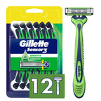 Gillette Sensor3 Sensitive Men's Disposable Razor, 4 Razors